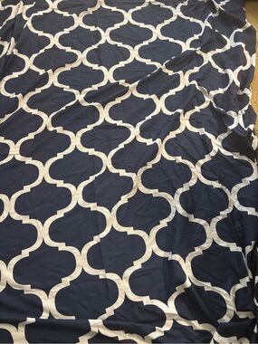 Lush Décor Navy and White Geometric Trellis Shower Curtain